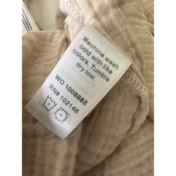 MICHAEL STARS Medina Smocked Waist Cropped Pant Cement Large NWT - Picture 8 of 10